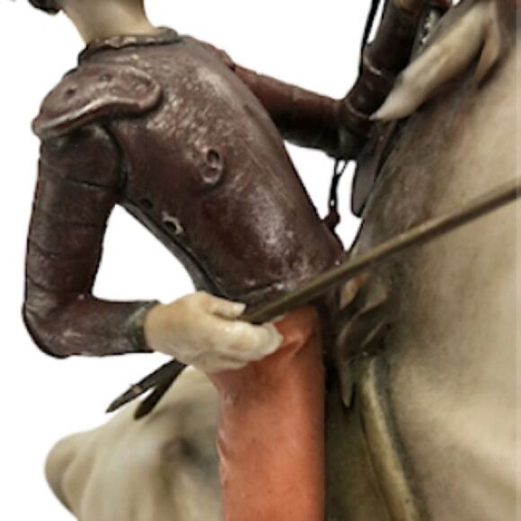 Italian Antique Don Quixote Statue Figurine On The Horse by Antonio Borsato - Picture 9 of 10